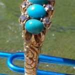 14k Gold, Diamond &amp;amp;amp;amp;amp;amp;amp; Turquoise Victorian Ring metal detecting find