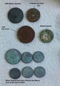 Coins found beach metal detecting